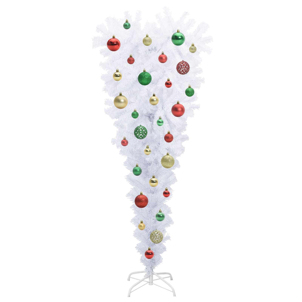 Konstgjord julgran med 150 LED-lampor Vit 120 cm PVC och Stål