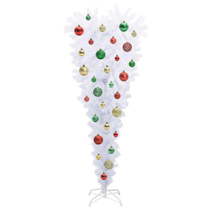 Konstgjord julgran med 150 LED-lampor Vit 120 cm PVC och Stål