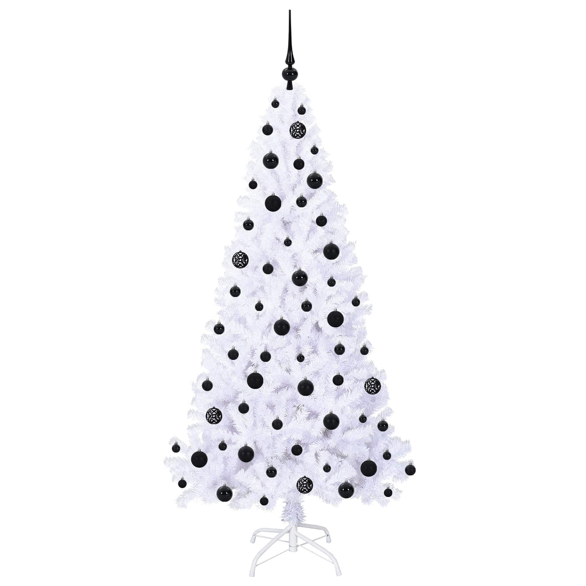 Konstgjord julgran med 300 LED-lampor Vit 180 cm PVC och stål
