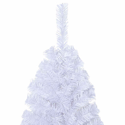Konstgjord julgran med 300 LED-lampor Vit 240 cm PVC och stål