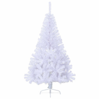Konstgjord julgran med 150 LED-lampor Vit 150 cm PVC och stål