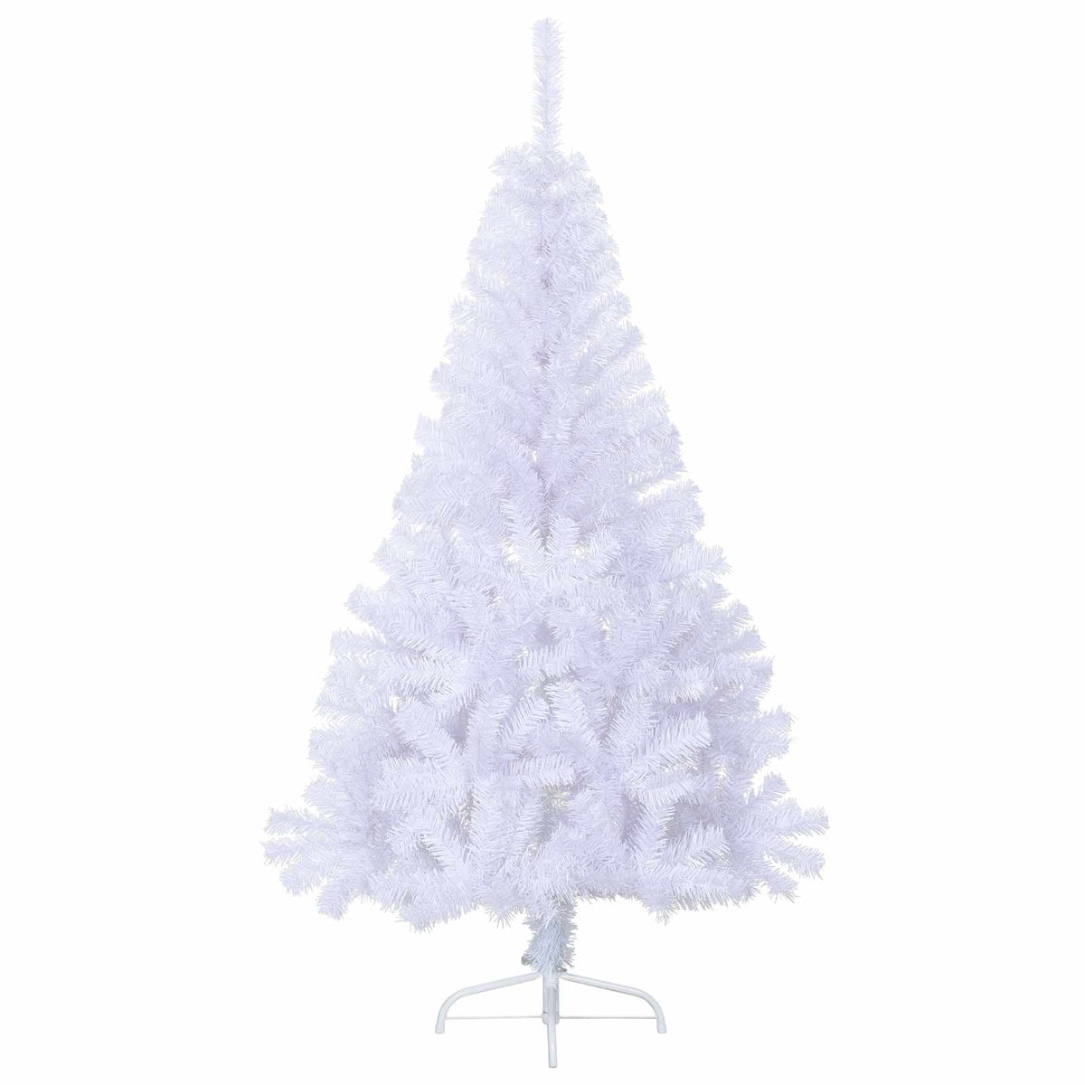 Konstgjord julgran med 150 LED-lampor Vit 150 cm PVC och stål