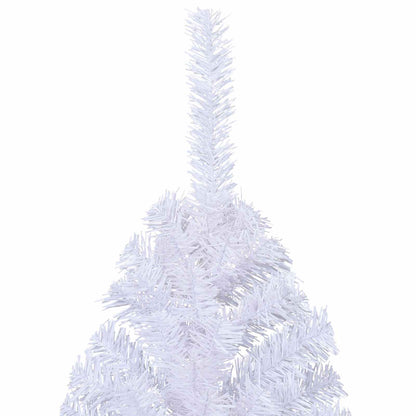 Konstgjord julgran med 300 LED-lampor Vit 210 cm PVC och stål