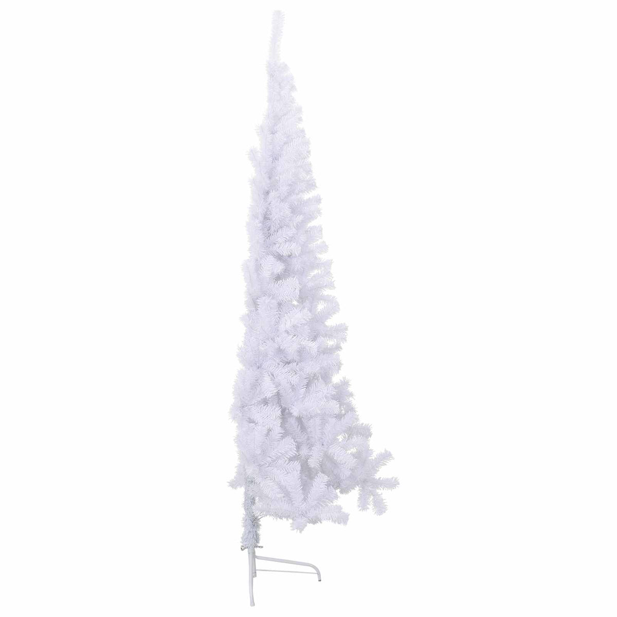 Konstgjord julgran med 300 LED-lampor Vit 210 cm PVC och stål