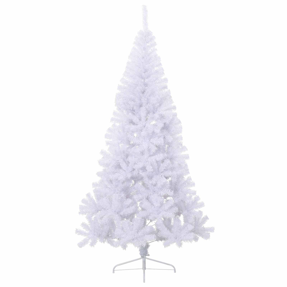 Konstgjord julgran med 300 LED-lampor Vit 210 cm PVC och stål