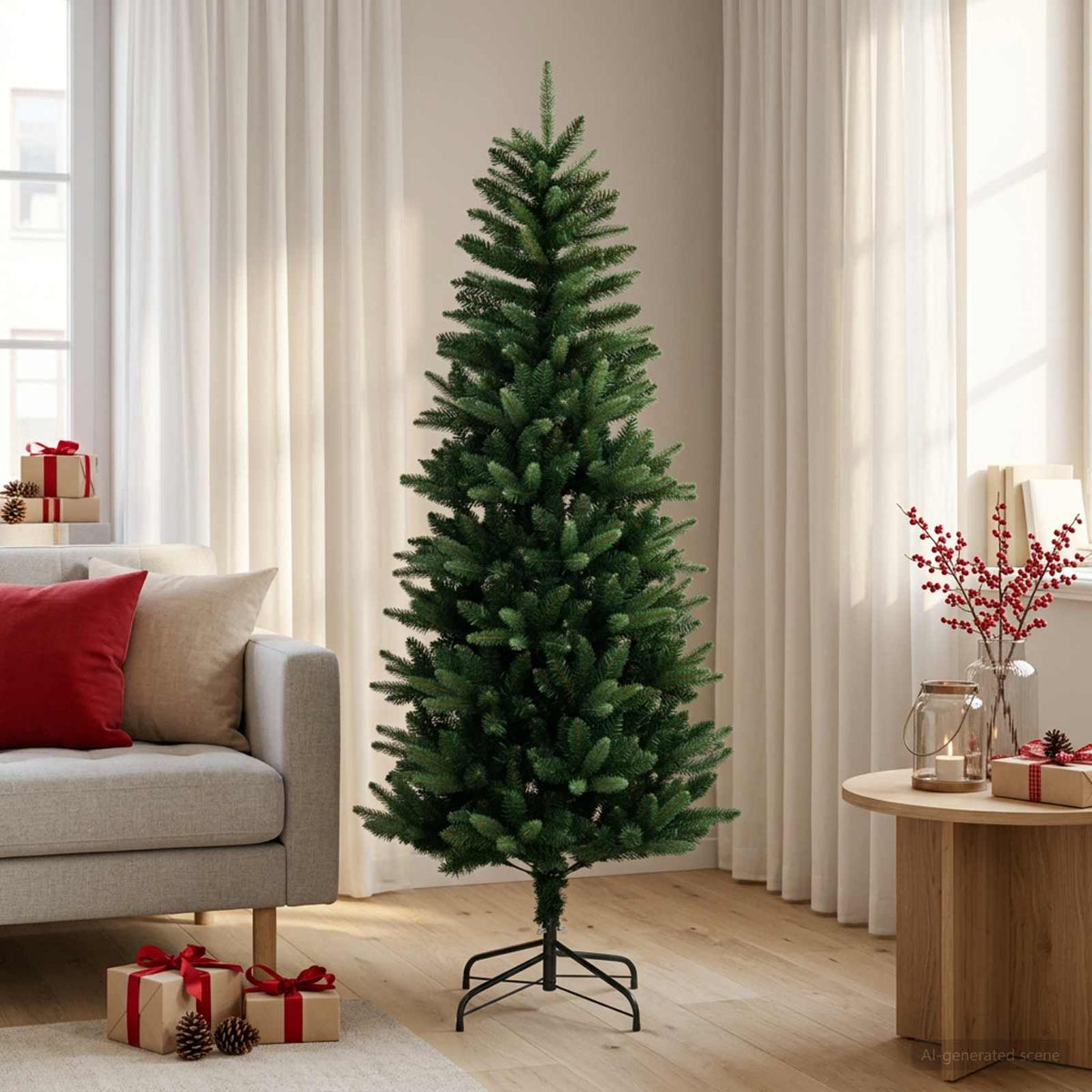 Artificial Hinged Christmas Tree 150 cm PE och PVC Grön