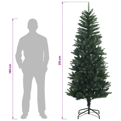 Artificial Hinged Christmas Tree 210 cm PE och PVC Grön
