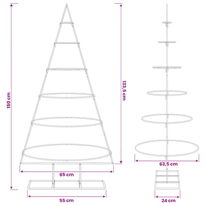 Julgran i metall med fot KUOPIO 150 cm Stål Vit