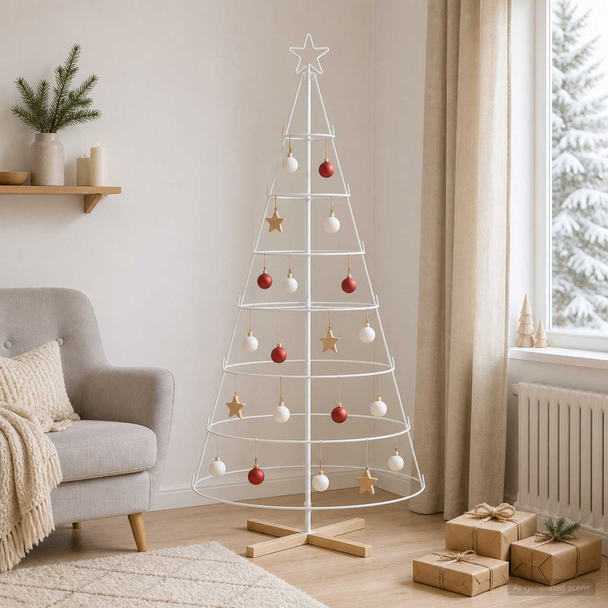 Julcone-träd KUOPIO 180 cm Stål Vit