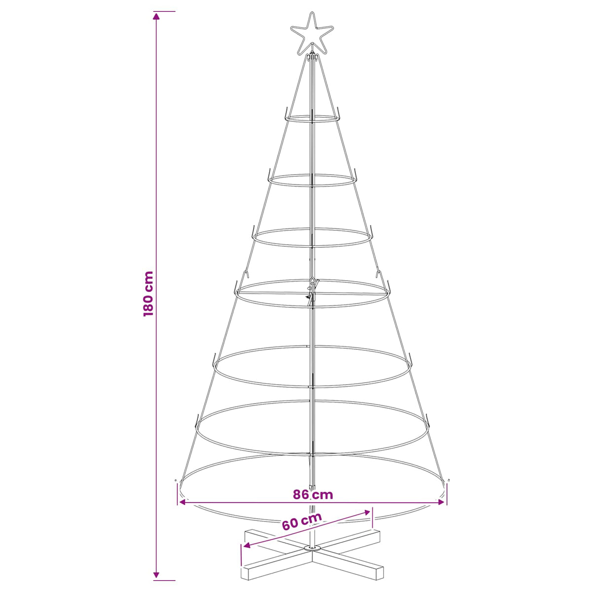 Julcone-träd KUOPIO 180 cm Stål Vit