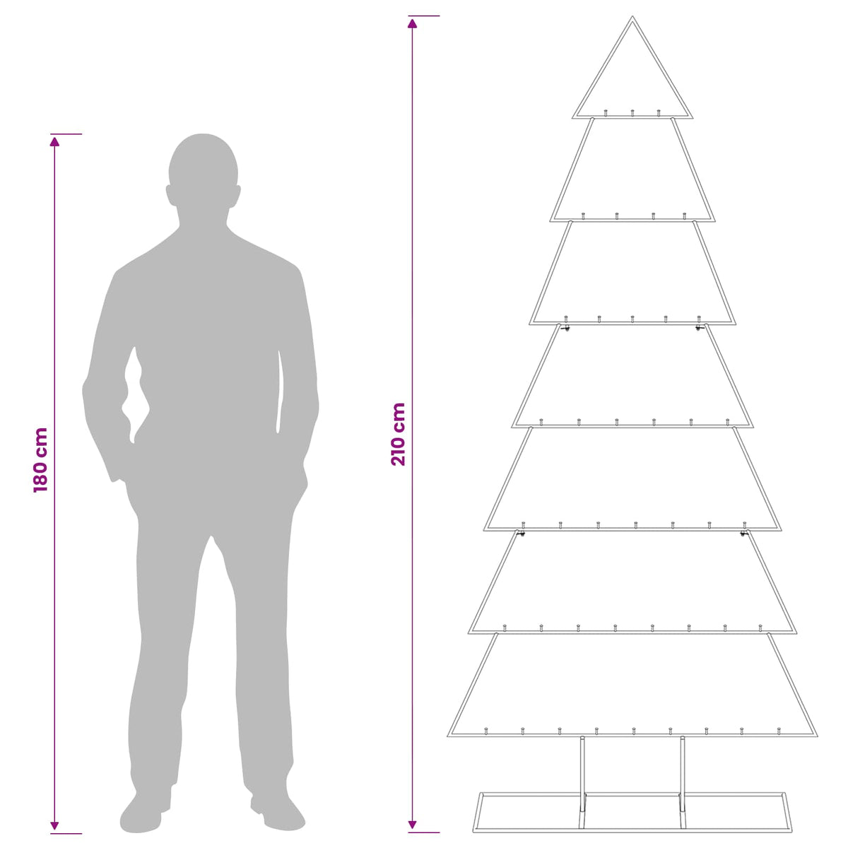 Julgran i metall med fot KUOPIO 210 cm Stål Vit