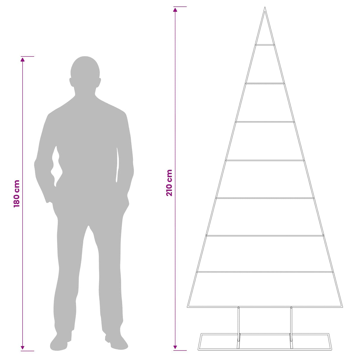 Metall julgran KUOPIO 210 cm Pulverlackerad stål Vit