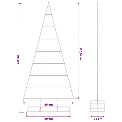 Metall julgran KUOPIO 210 cm Pulverlackerad stål Vit