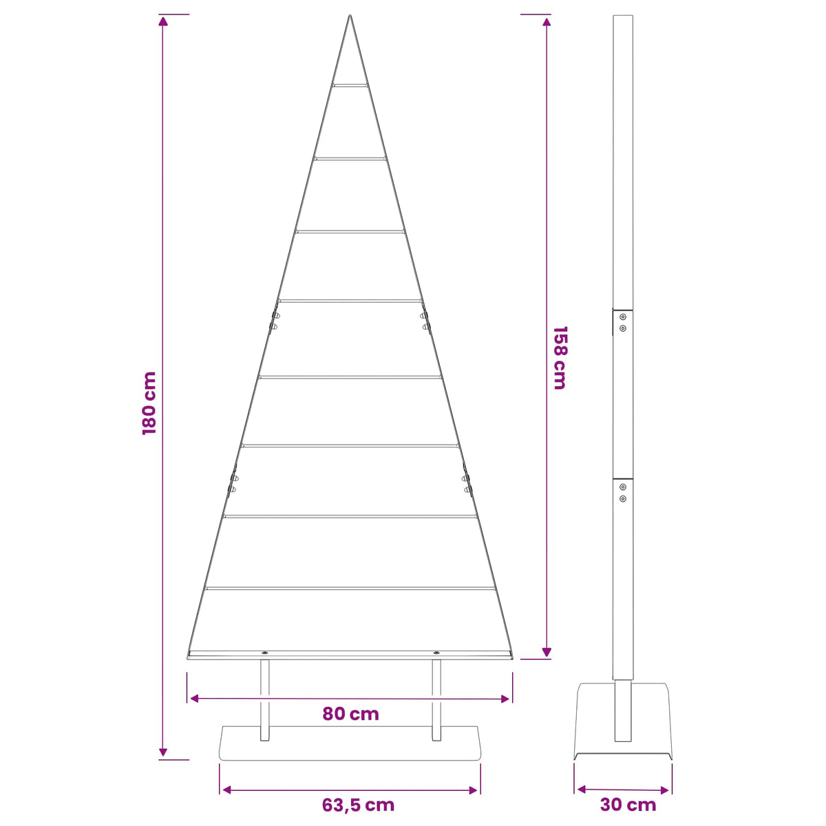 Metall julgran KUOPIO 180 cm Stål Vit