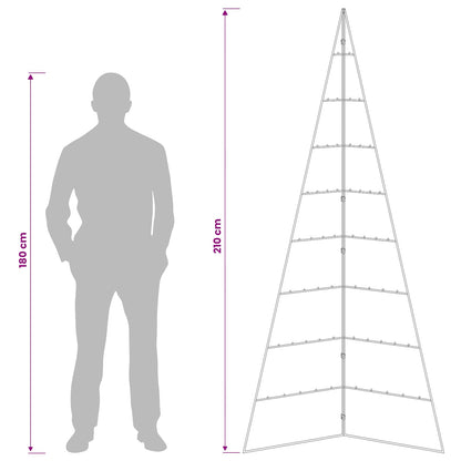 Metall julgran KUOPIO 210 cm Stål Guld