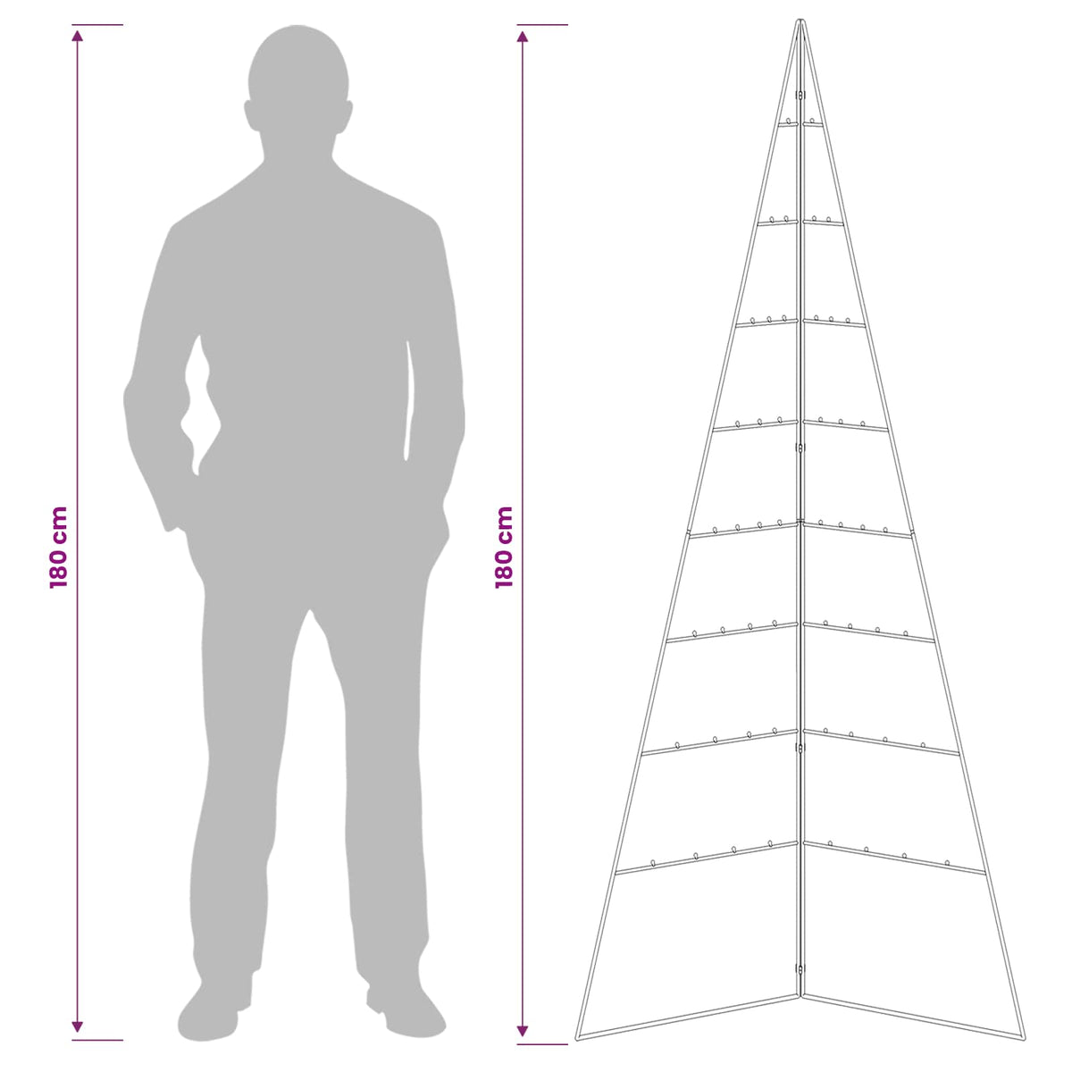 Metall julgran KUOPIO 180 cm Stål Vit