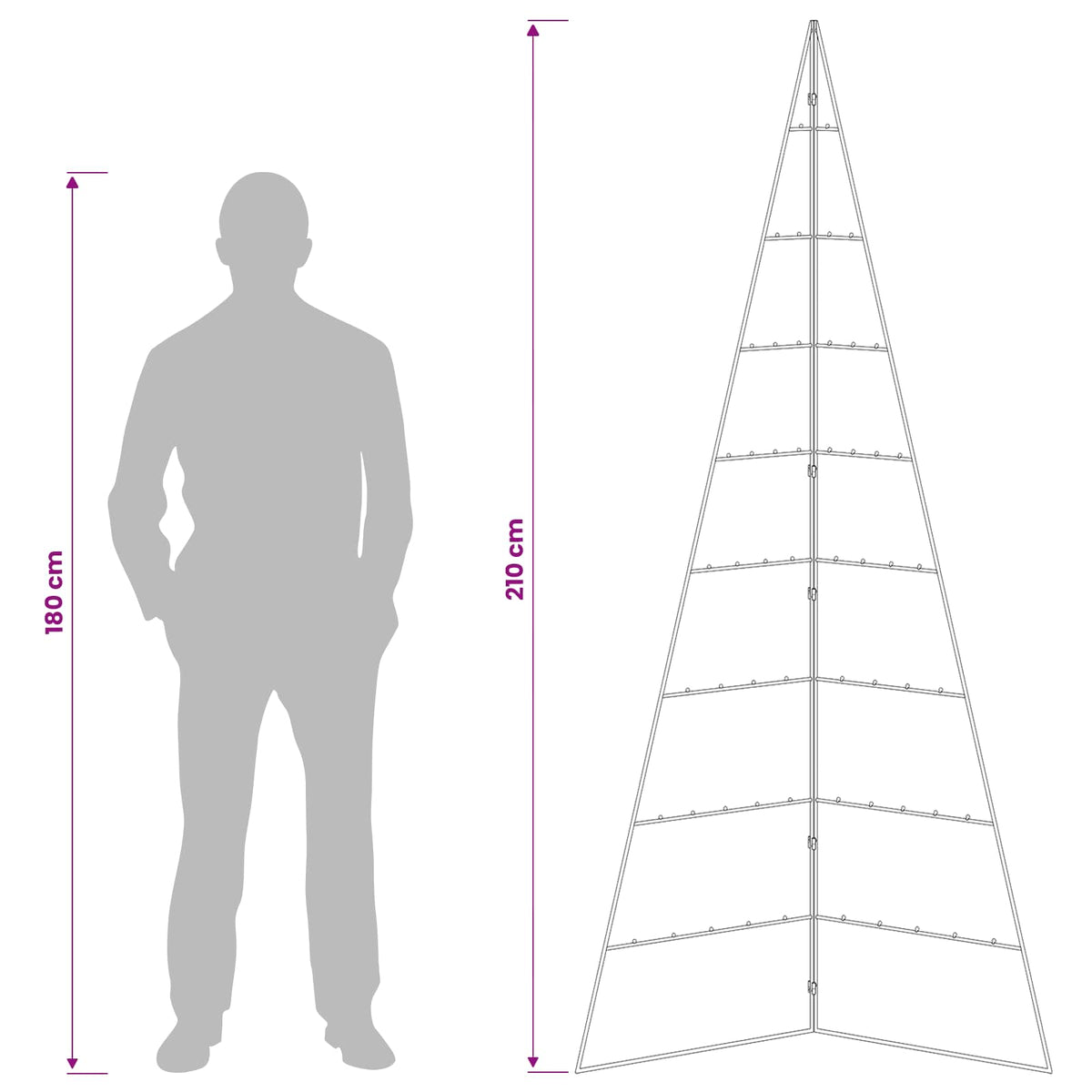 Metall julgran KUOPIO 210 cm Stål Vit