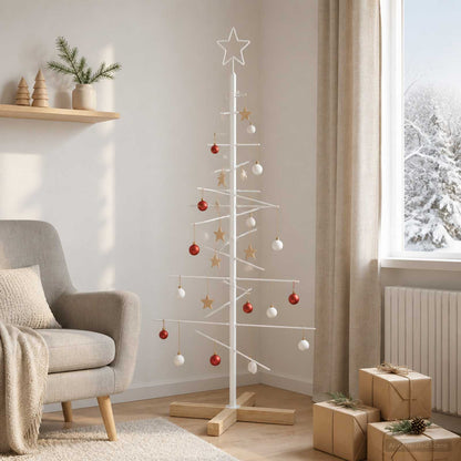 Julgran i metall med fot KUOPIO 120 cm Stål Vit