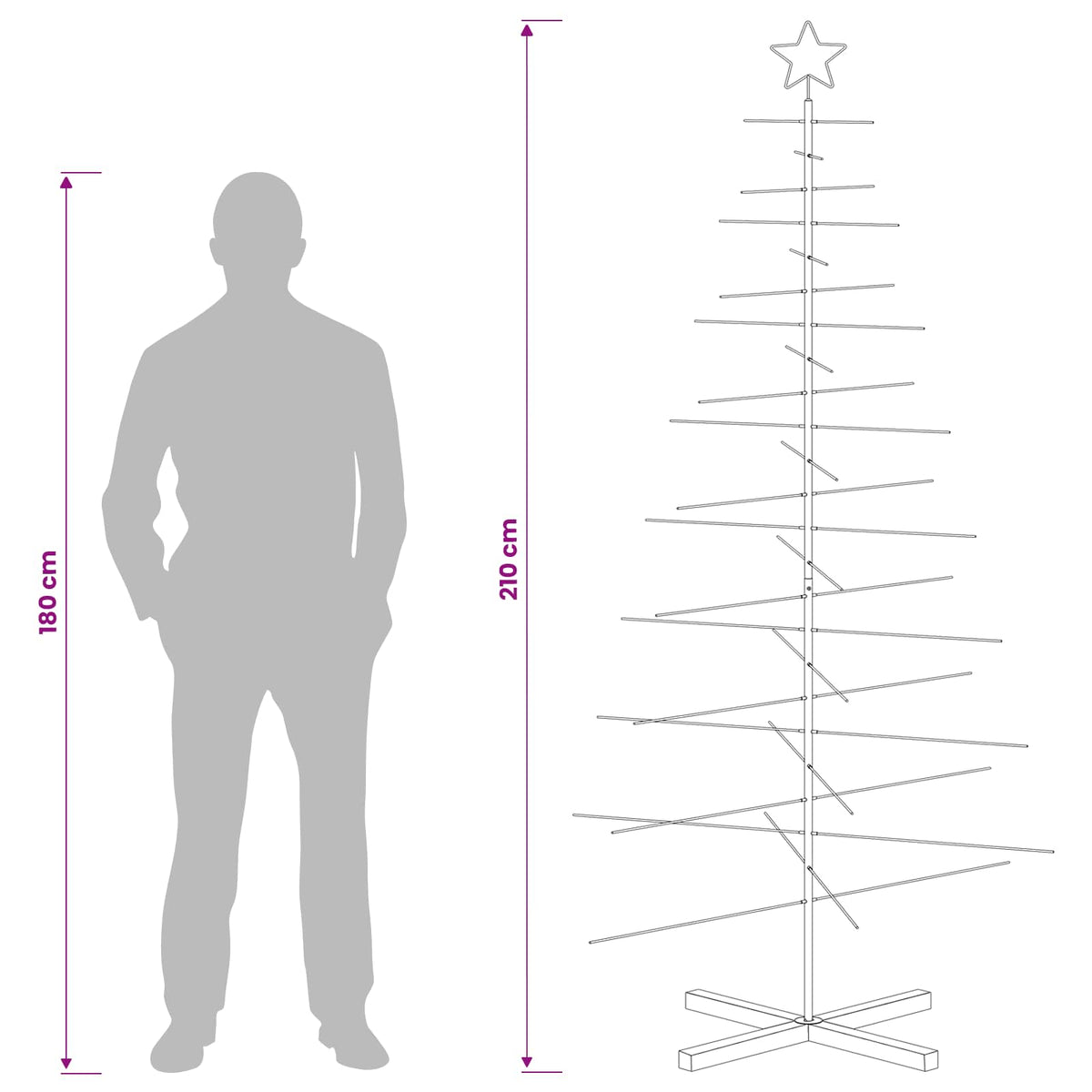 Julgran i metall med fot KUOPIO 210 cm Stål Vit