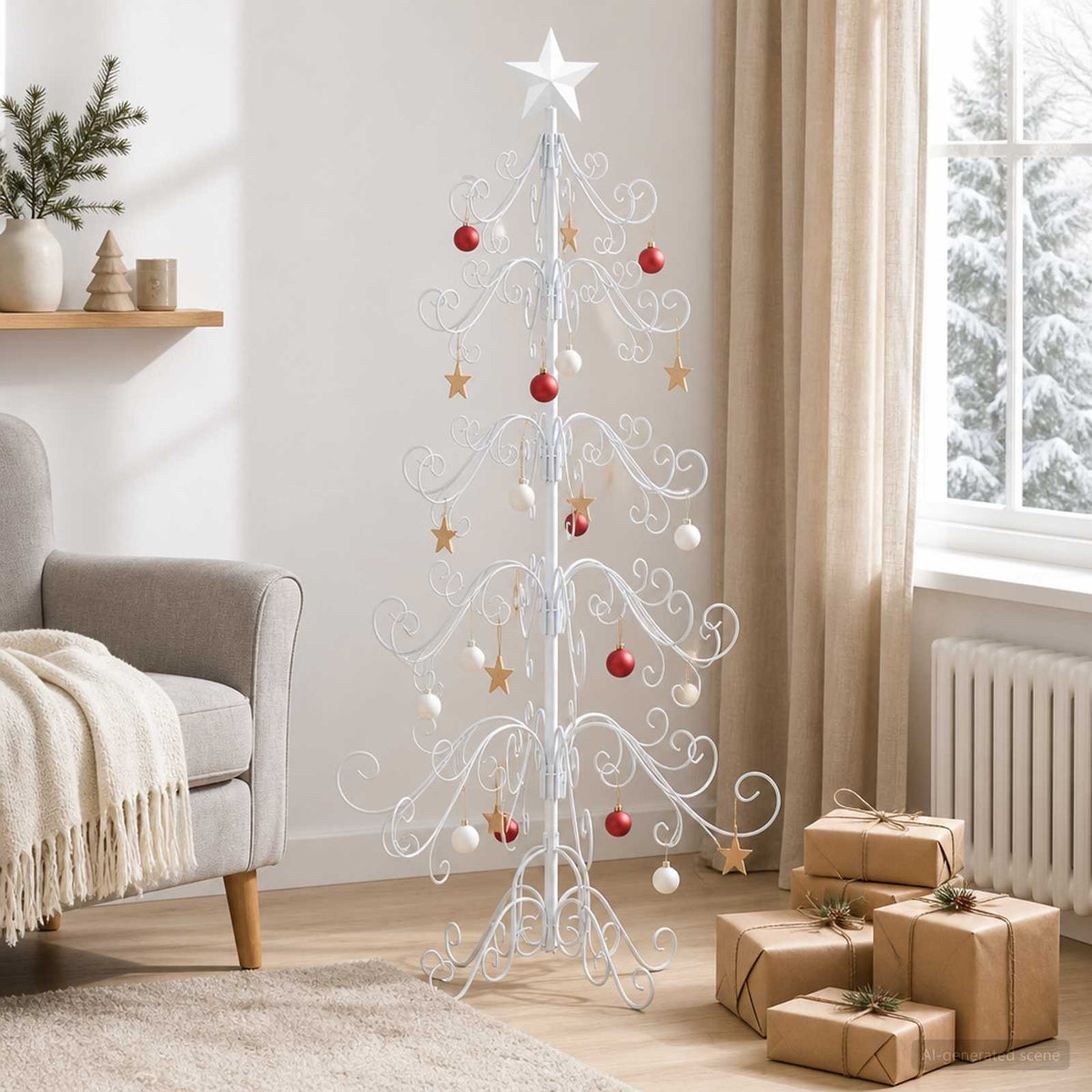 Metall julgran KUOPIO 150 cm stål White