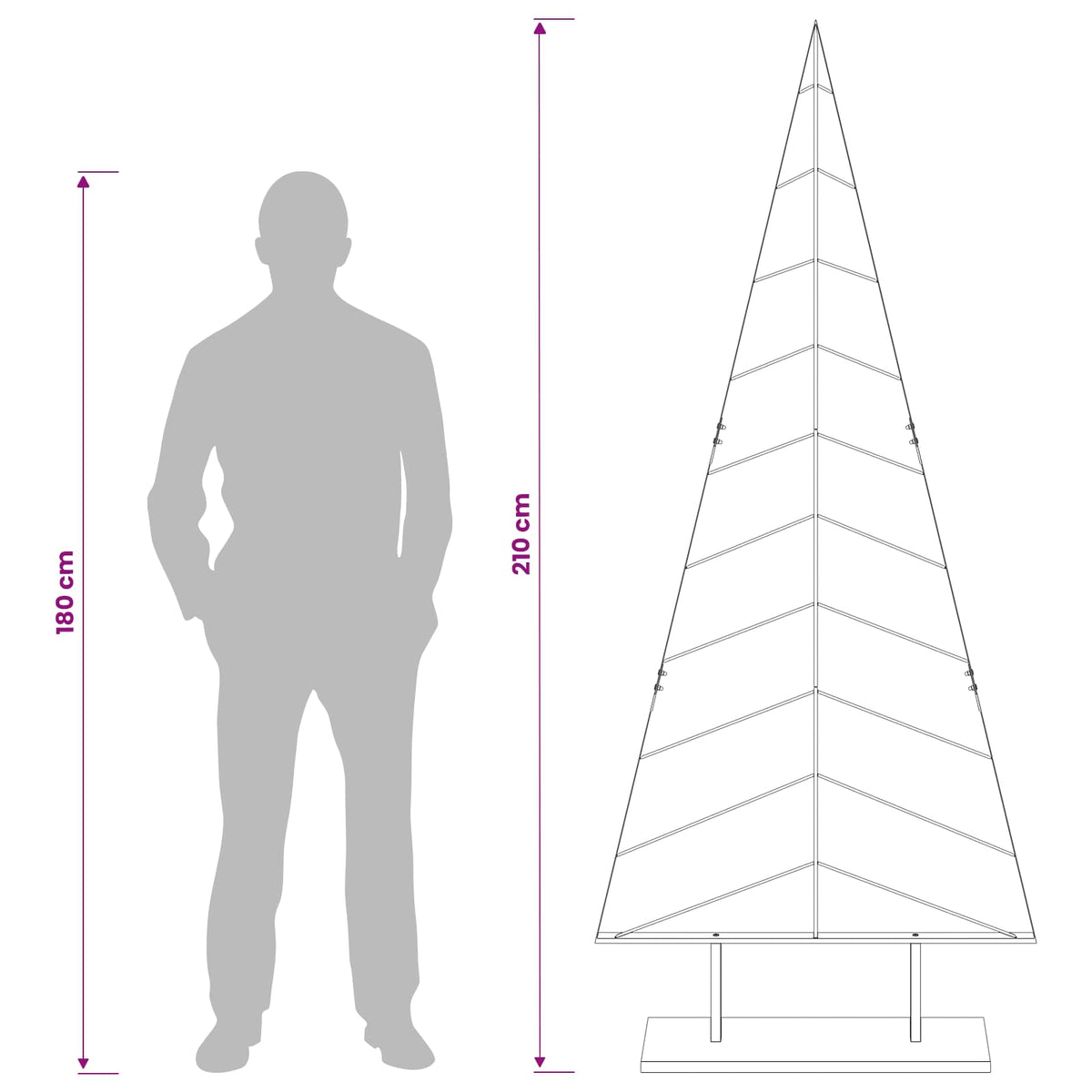 Julgran i metall med fot KUOPIO 210 cm Stål Vit
