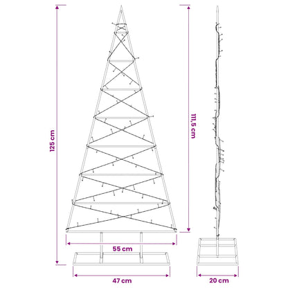 Metall julgran KUOPIO 125 cm Varmvit Pulverlackerad stål Svart