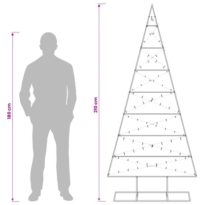 Metall julgran KUOPIO 210 cm Varmvit Pulverlackerad stål Svart