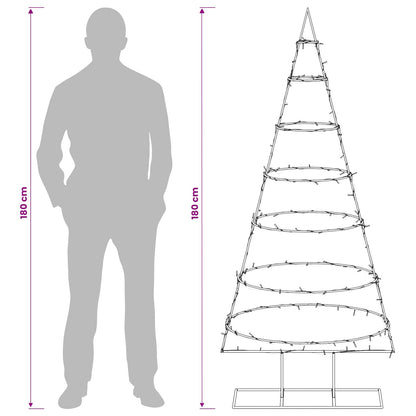 Julgran i metall med fot KUOPIO 180 cm Varmvit Stål Svart