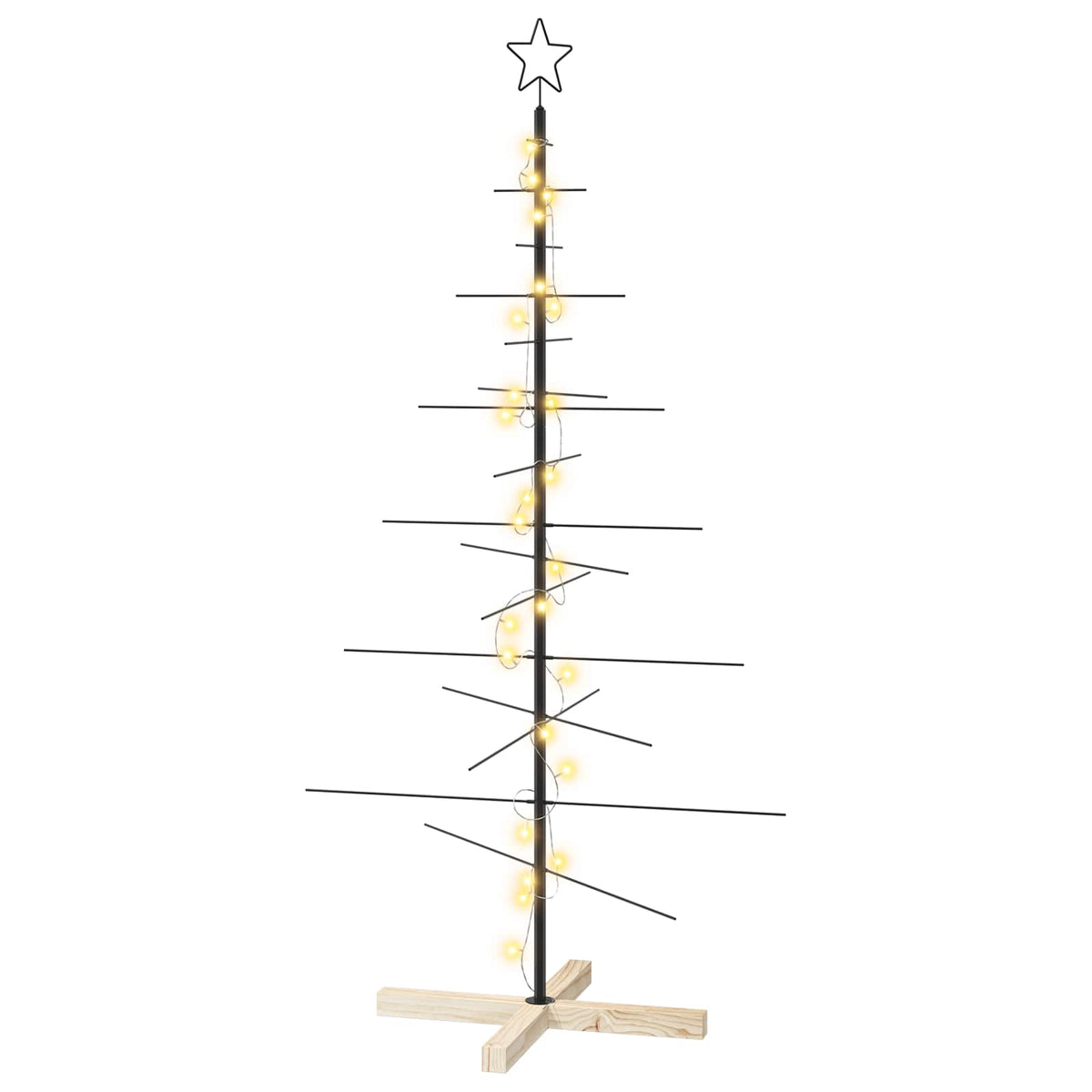 Julgran i metall med fot KUOPIO 150 cm Varmvit Stål Svart