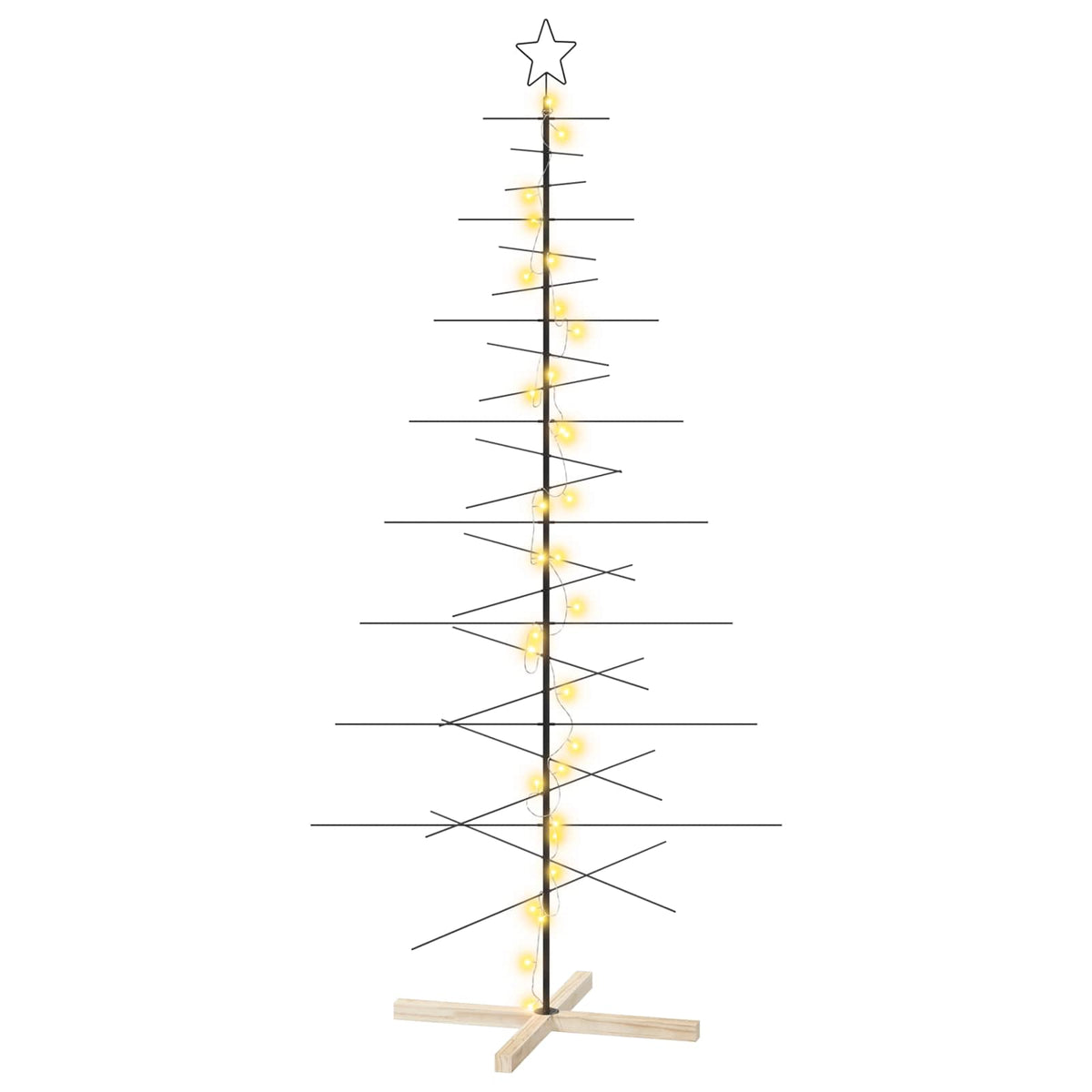 Julgran i metall med fot KUOPIO 210 cm Varmvit Stål Svart
