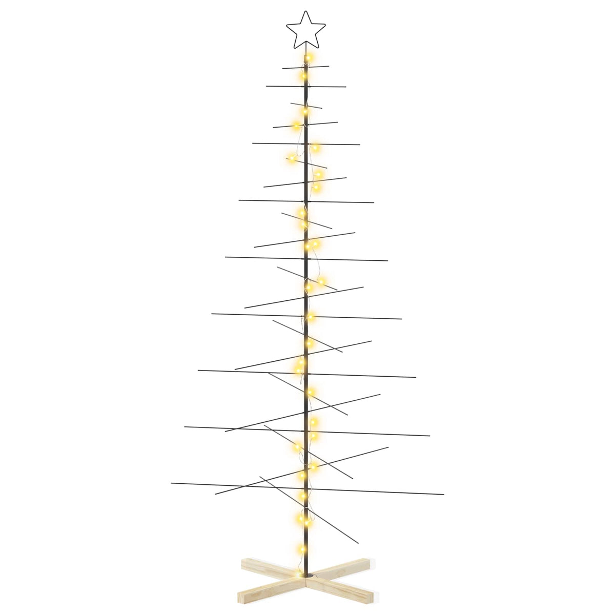 Julgran i metall med fot KUOPIO 210 cm Varmvit Stål Svart