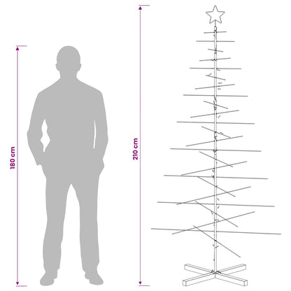 Julgran i metall med fot KUOPIO 210 cm Varmvit Stål Svart