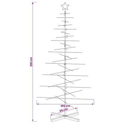 Julgran i metall med fot KUOPIO 210 cm Varmvit Stål Svart