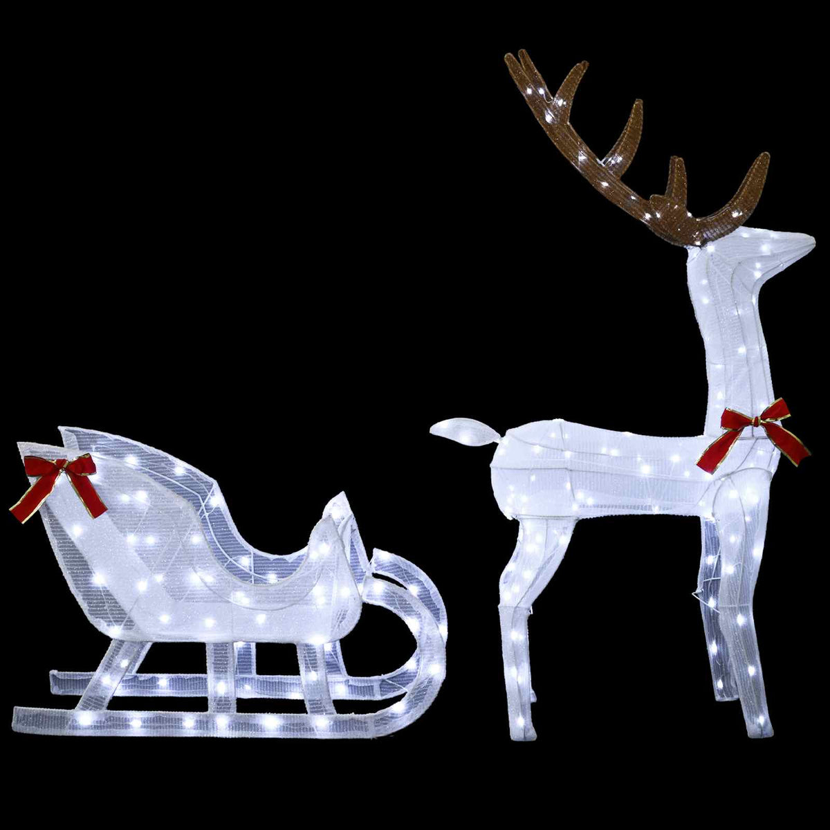 Ren Pull Släde LOVIISA 200 LED-lampor Kallvit