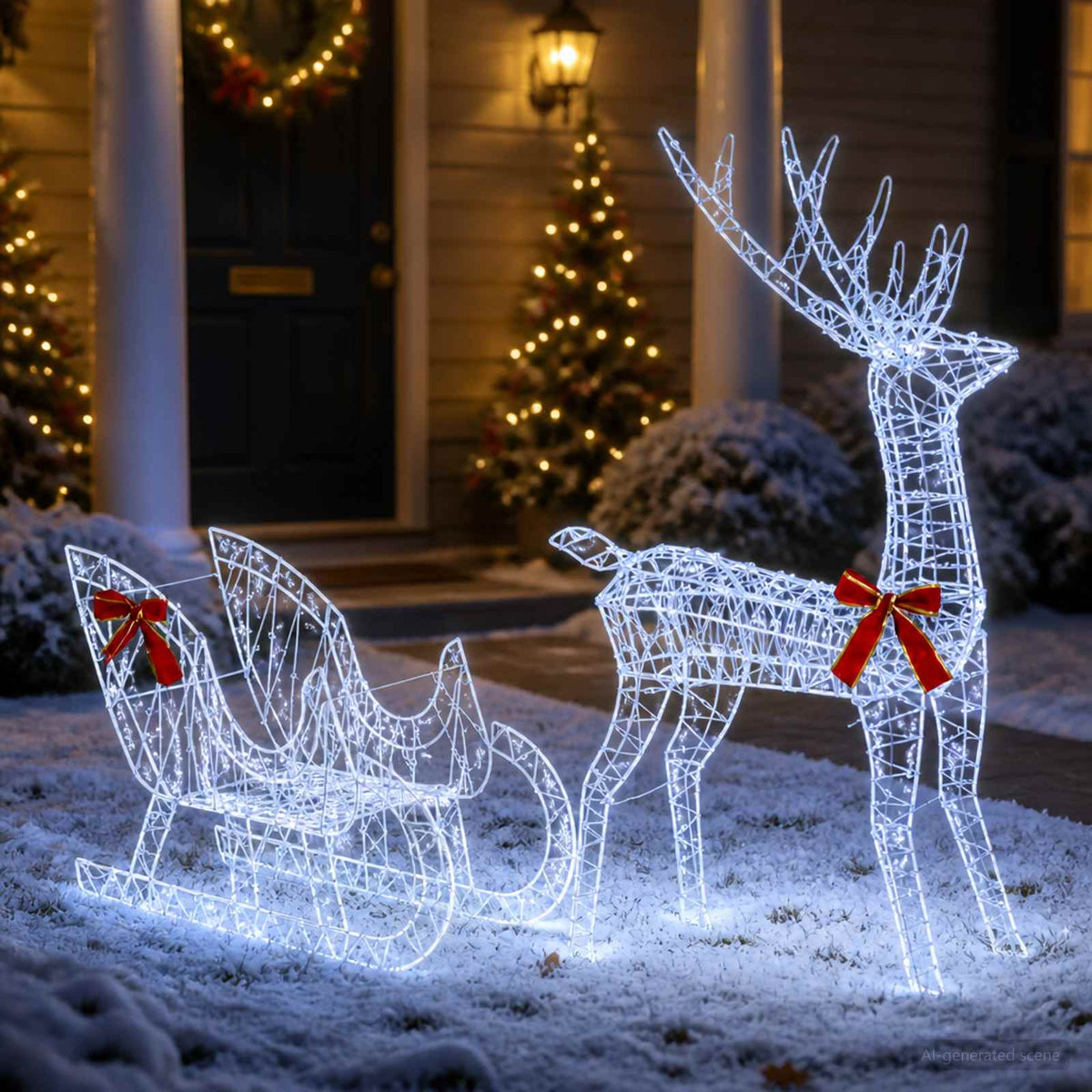Ren Pull Släde LOVIISA 450 LED-lampor Kallvit