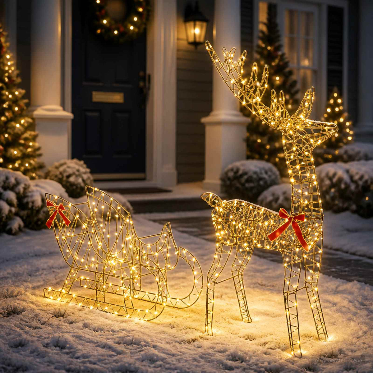 Ren Pull Släde LOVIISA 450 LED-lampor Varmvit