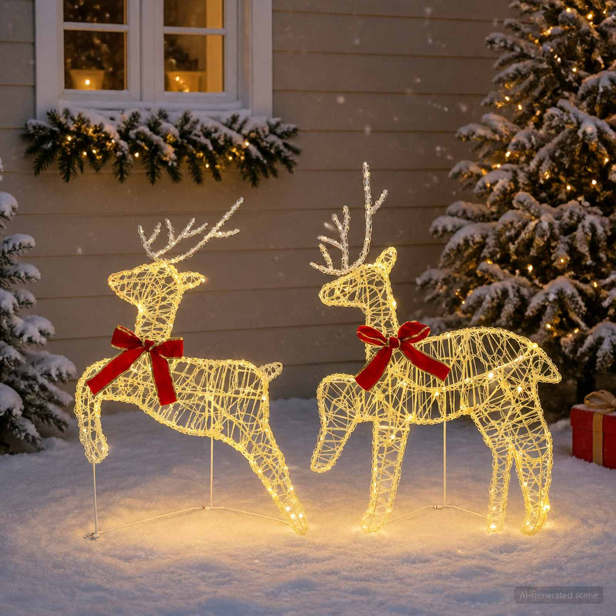 Julren 2 st 40 LED-lampor Varmvit 43 x 19 x 65 cm