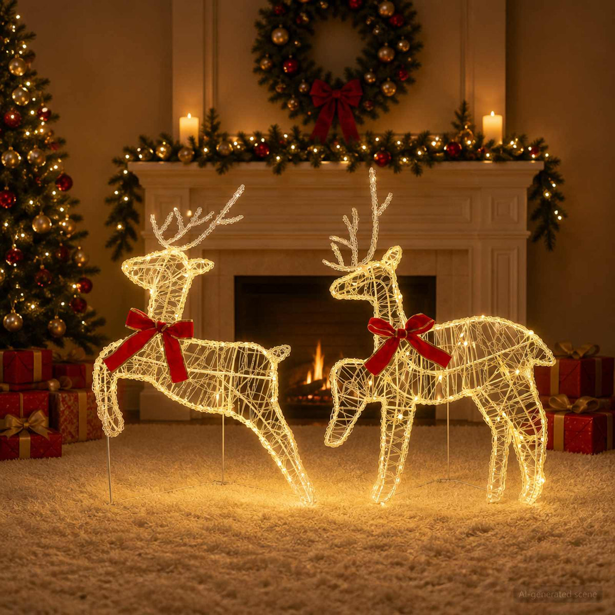 Julren 2 st 40 LED-lampor Varmvit 43 x 19 x 65 cm