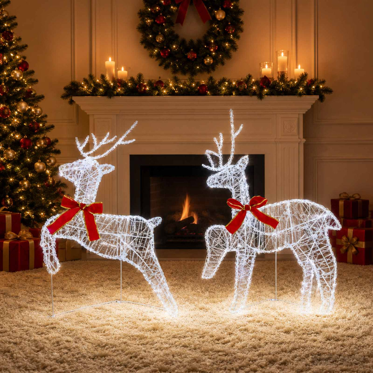 Julren 2 st 40 LED-lampor Kallvit 43 x 19 x 65 cm