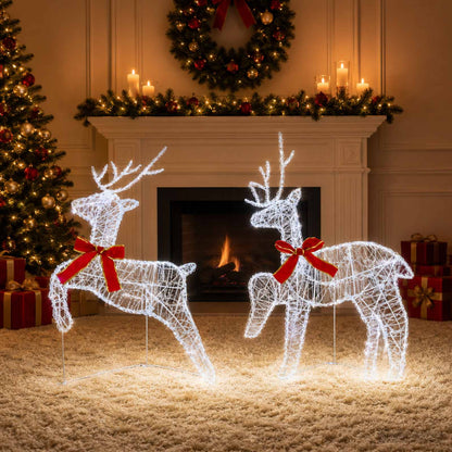 Julren 2 st 40 LED-lampor Kallvit 43 x 19 x 65 cm