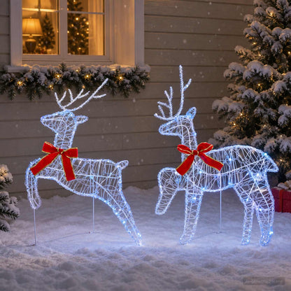 Julren 2 st 40 LED-lampor Blå 43 x 19 x 65 cm