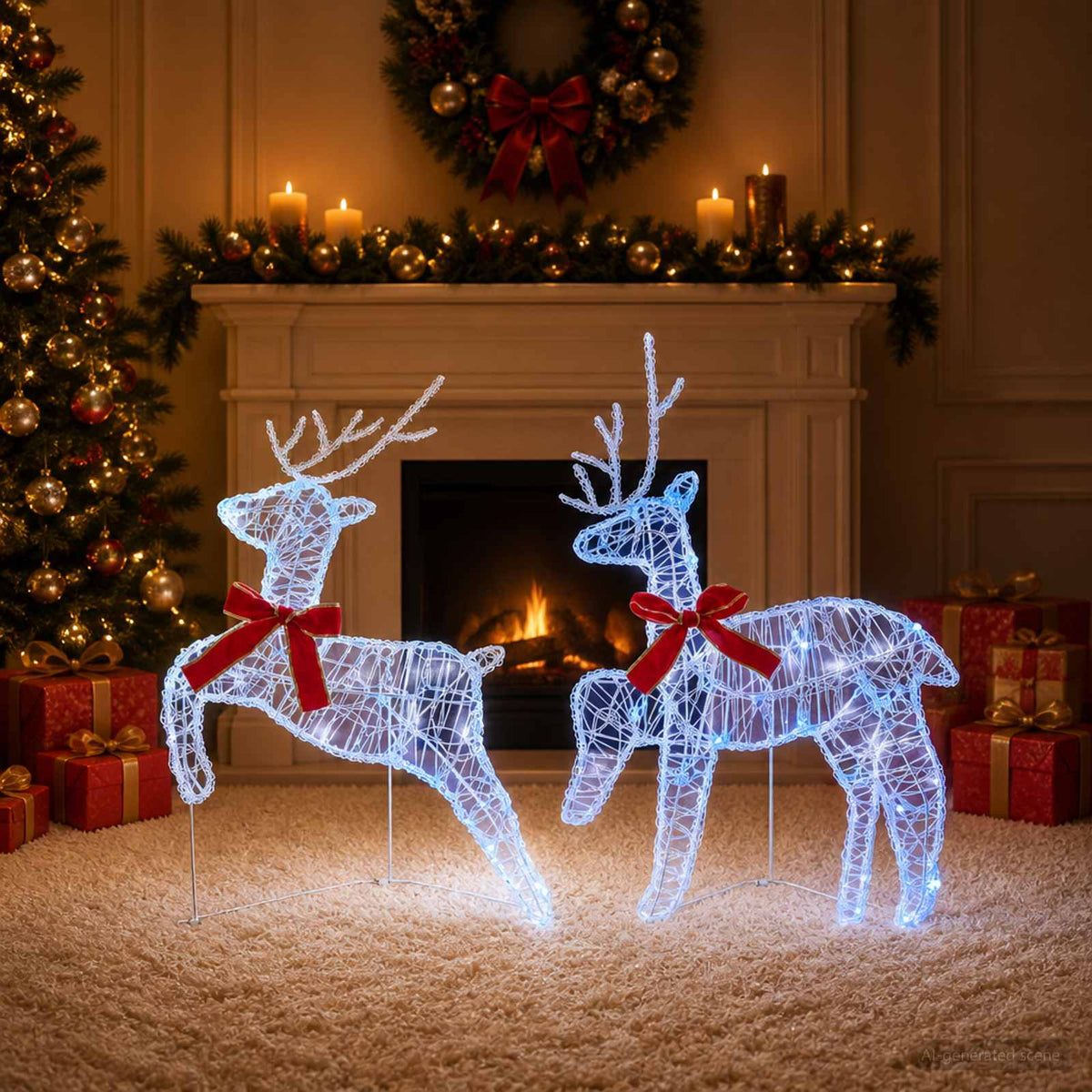 Julren 2 st 40 LED-lampor Blå 43 x 19 x 65 cm