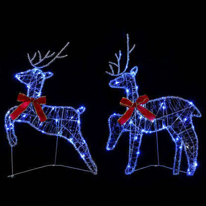 Julren 2 st 40 LED-lampor Blå 43 x 19 x 65 cm