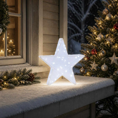 3D-julstjärna 50 LED-lampor Kallvit 55 x 53,5 x 10 cm