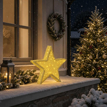 3D-julstjärna 50 LED-lampor Varmvit 55 x 53,5 x 10 cm