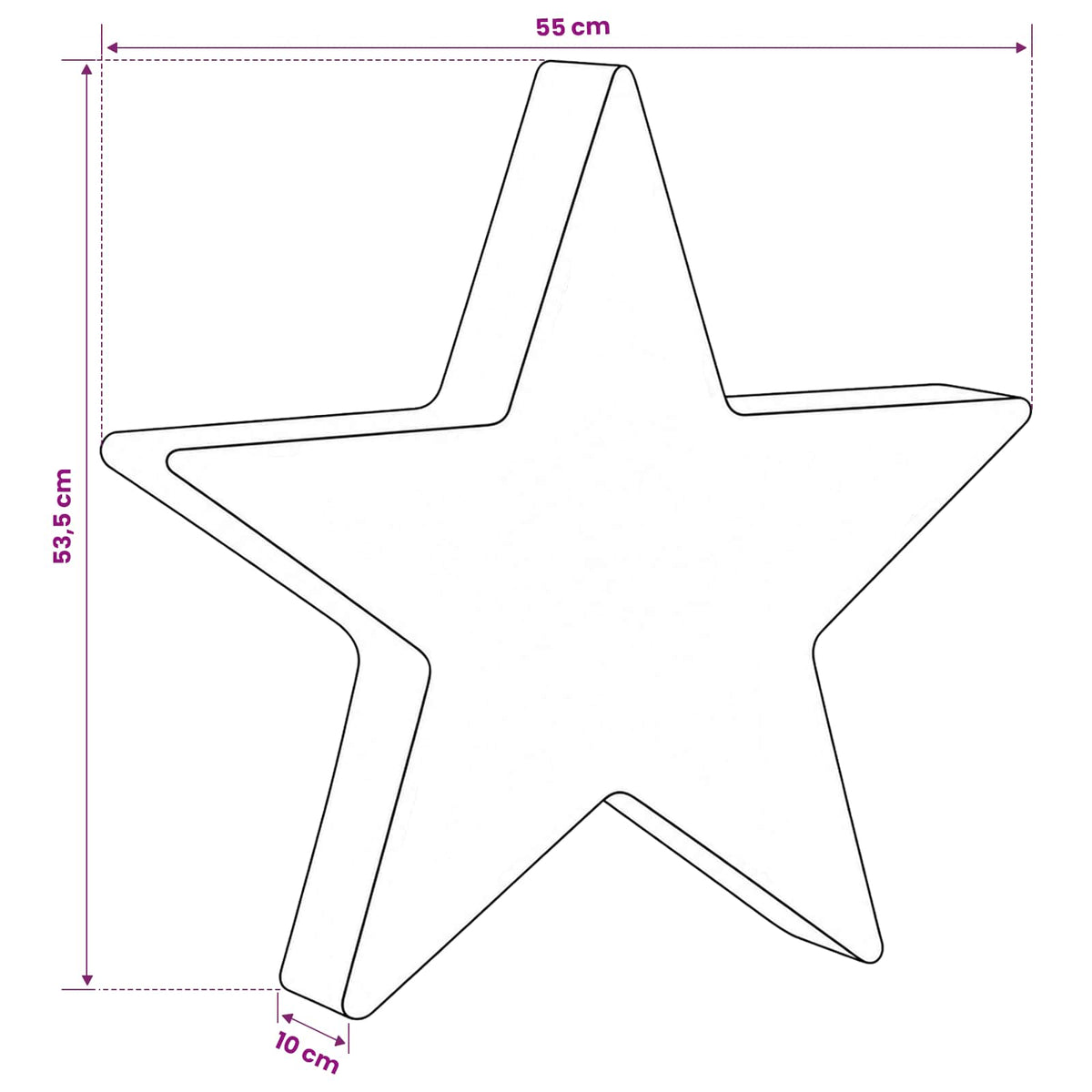 3D-julstjärna 120 LED-lampor Kallvit 55 x 53,5 x 10 cm