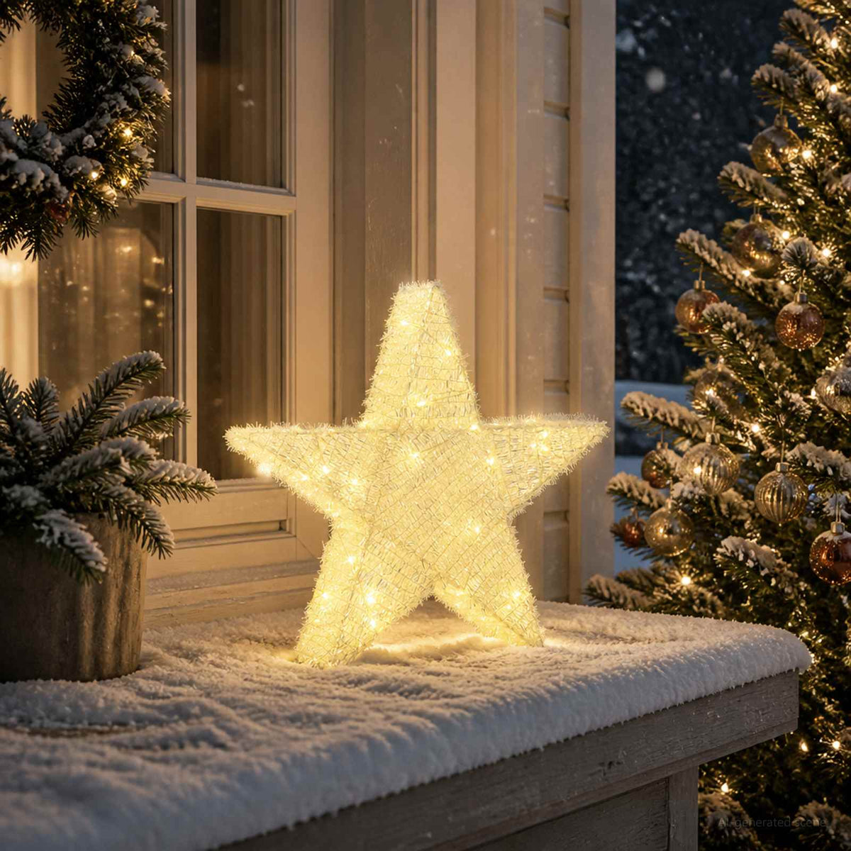 3D-julstjärna 50 LED-lampor Varmvit 55 x 53,5 x 10 cm