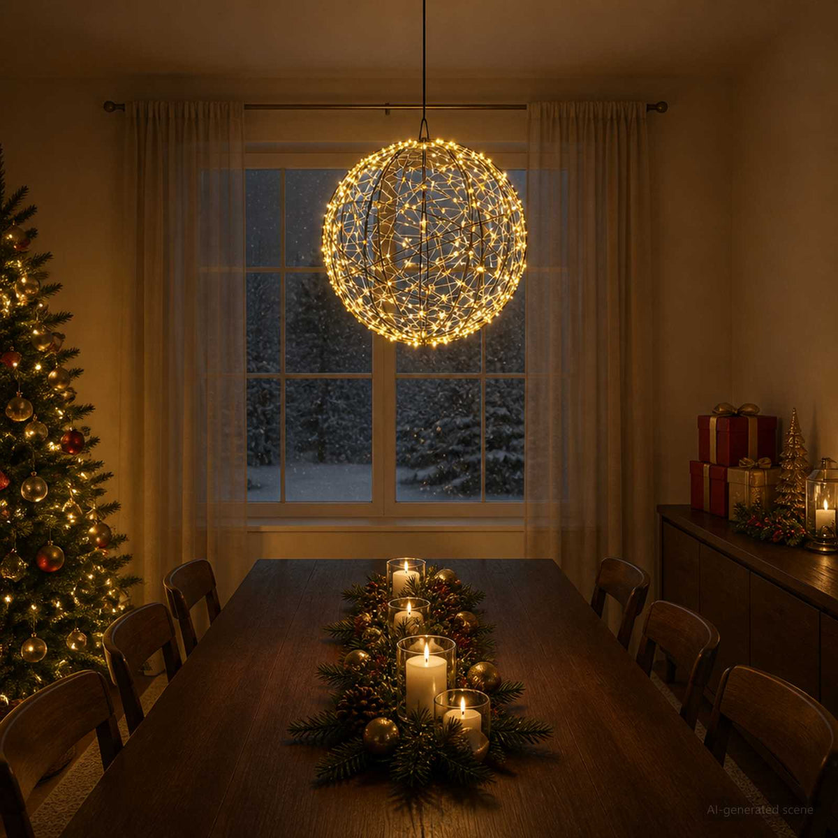 Julfinialslampa 750 LED-lampor Varmvit Ø 50 x 52 cm