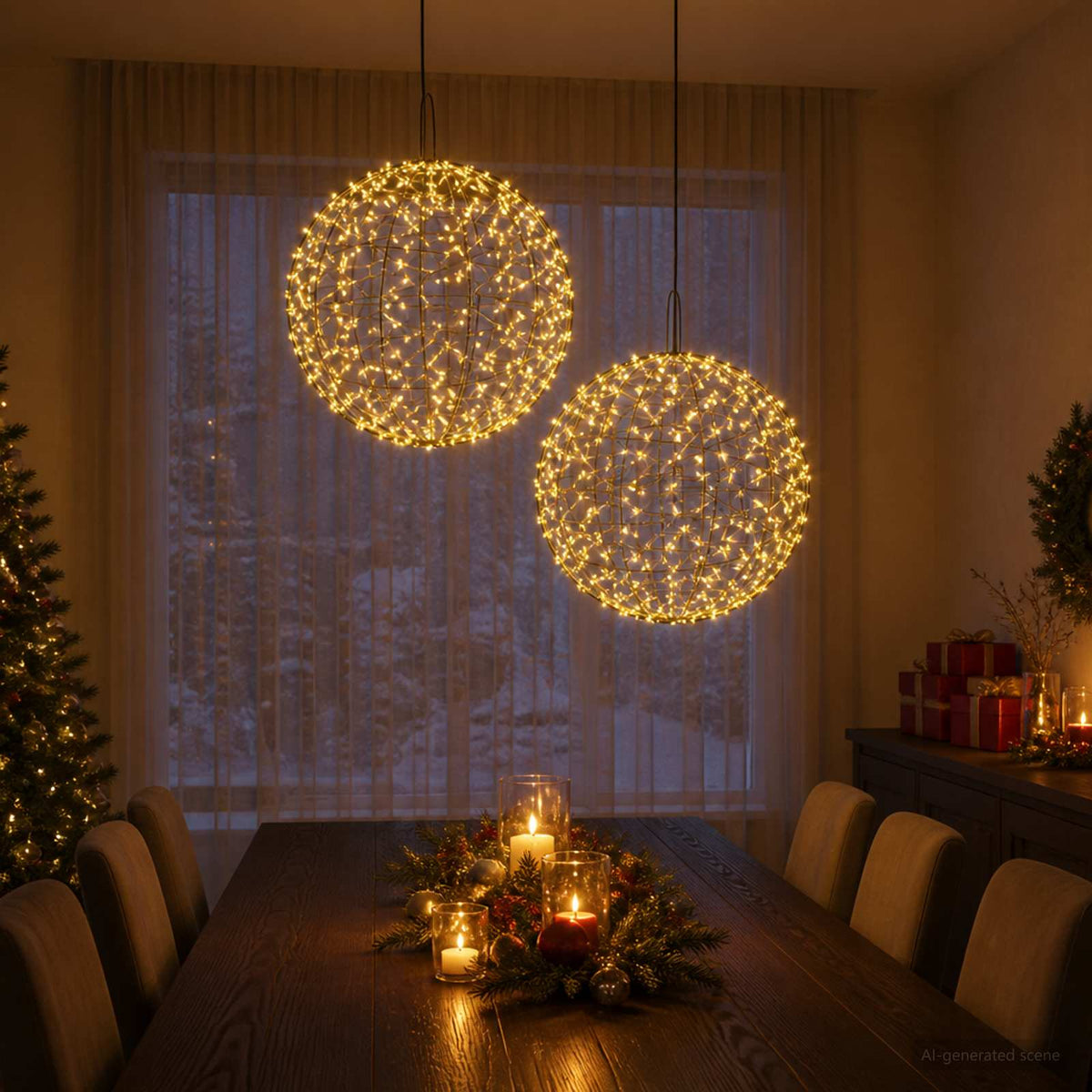 Julfinialslampa 2 st 1900 LED-lampor Varmvit Ø 60 x 63 cm