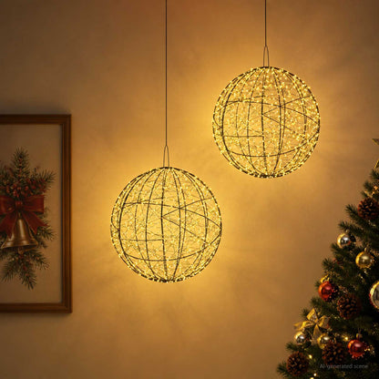 Julfinialslampa 2 st 1900 LED-lampor Varmvit Ø 60 x 63 cm